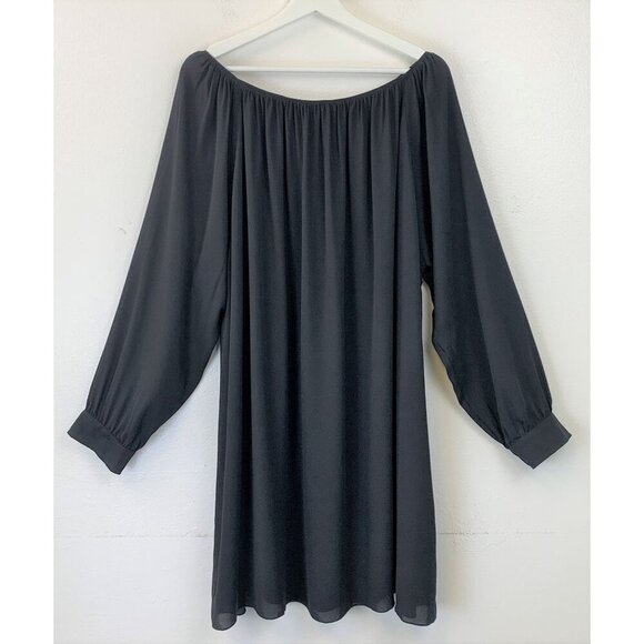 NWT ATM Crepe Georgette Off-the-shoulder Shift Dress - Picture 3 of 10